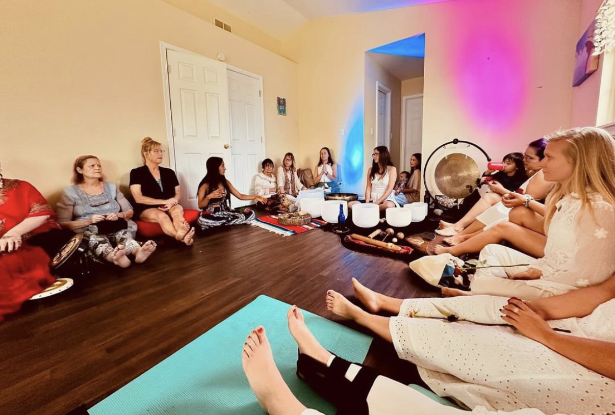 A group workshop circle
