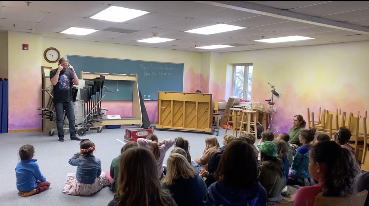 A classroom stage show in progress