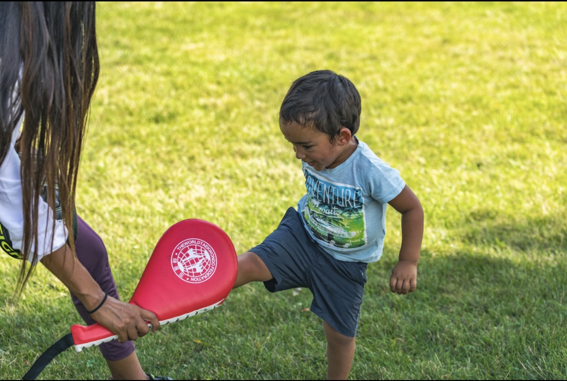 A child playing an active outdoor game