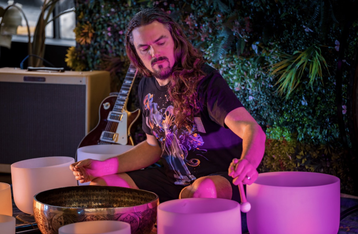 A guided sound healing session